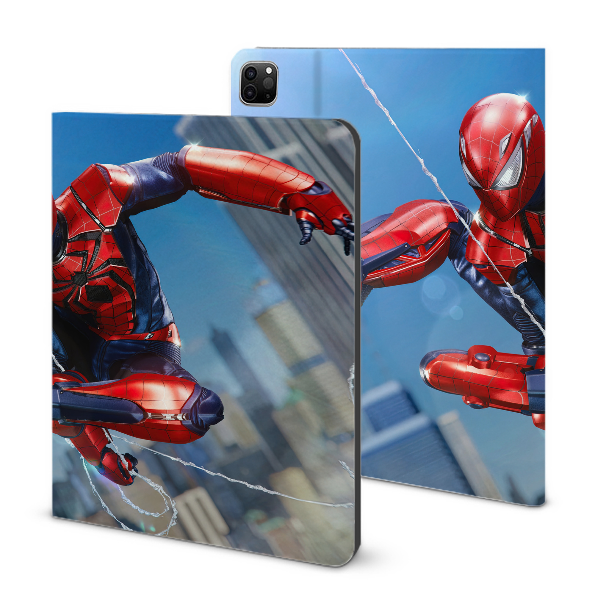 （画像用） Spider Man スパイダーマン IPad ケース ブック型 PUレザー TPU 耐衝撃 軽量 薄型 ペン収納なし 全面保護 IPad 各モデル対応